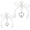 Beebeecraft 2Pcs 2 Styles Heart & Bowknot Acrylic Imitation Pearls Pendant Decorations HJEW-BBC0001-04-1