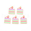 Alloy Enamel Pendants X-ENAM-R058-05-1