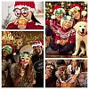 Christmas Plastic & Non-woven Fabric Glitter Glasses Frames AJEW-E053-01E-4