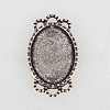 Vintage Tibetan Style Alloy Connector Cabochon Bezel Settings TIBE-O001-07AS-1