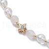 6mm Round Natural Selenite & Glass Crackle Bead Link Bracelets BJEW-JB10359-3