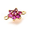 Brass Micro Pave Orchid Cubic Zirconia Links KK-D356-02A-G-2