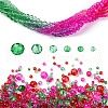 6 Styles Gradient Color Transparent Painted Glass Beads Strands DGLA-YW0001-28X-1