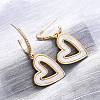 Heart Brass Micro Pave Clear Cubic Zirconia Dangle Stud Earrings KK-D363-12C-G-4