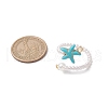 3Pcs 3 Colors Synthetic Turquoise Cuff Rings RJEW-JR00902-3
