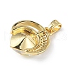 Real 18K Gold Plated Rack Plating Brass Micro Pave Clear Cubic Zirconia Pendants KK-C015-20G-15-3