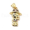 Brass Micro Pave Cubic Zirconia Pendants KK-H433-11B-G-1