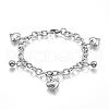 304 Stainless Steel Charm Bracelets BJEW-G544-12P-1