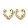Brass Pave Clear Cubic Zirconia Hoop Earrings EJEW-M258-04G-1