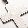 Non-Tarnish Cross with Words 304 Stainless Steel Pendants STAS-N068-47B-2