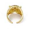 Clear Cubic Zirconia Tiger Open Cuff Ring RJEW-M144-12G-2