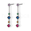 Anti-Tarnish Rhodium Plated 925 Sterling Silver Stud Earrings QX1929-2-1