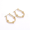 Minimalist Brass Oval Hoop Earrings QO8970-2