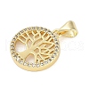 Rack Plating Brass Micro Pave Cubic Zirconia Pendants KK-H509-20G-01-2
