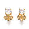 Brass Clear Cubic Zirconia Peg Bails Charms KK-N233-159-2