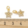 Brass Micro Pave Clear Cubic Zirconia Charms KK-Z044-29G-3