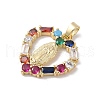 Brass Cubic Zirconia Pendants KK-Z050-11G-02-2