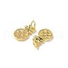 Brass Micro Pave Cubic Zirconia Charms KK-I276-49G-2