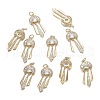 Brass Micro Clear Cubic Zirconia Pendants ZIRC-F120-070G-4