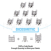 DICOSMETIC 100 Sets 2-Strands 4-Holes 304 Stainless Steel Box Clasps STAS-DC0012-94-3