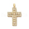 Brass Micro Pave Cubic Zirconia Pendants KK-K355-46G-1