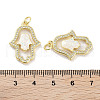 Brass Micro Pave Clear Cubic Zirconia Pendants KK-L213-039G-03-2