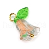 8Pcs 8 Colors Glass Pendants PALLOY-JF03533-01-4