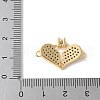 Brass Micro Pave Cubic Zirconia Heart Connector Charms KK-A252-28G-02-3