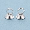 201 Stainless Steel Bead Cap Pendant Bails STAS-L244-27C-S-3