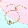 Mother's Day Brass Micro Pave Cubic Zirconia Silder Bracelets for Women BJEW-S158-01G-B-1