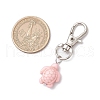 50Pcs Pink Turtle Dyed Synthetic Turquoise Pendant Decorations HJEW-JM03226-3