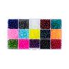 15 Colors Transparent Glass Beads FGLA-X0001-04-6mm-2