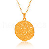 Stainless Steel Textured Disc Pendant Necklaces for Women OF7285-2-5