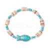 Natural Freshwater Shell Beaded Stretch Bracelets BJEW-JB11804-03-2