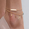 Alloy Tassel Double Layer Anklets for Women FS-WG28E13-01-1