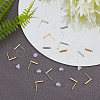 Beebeecraft 40Pcs 2 Colors Brass Stud Earring Findings KK-BBC0002-80-4