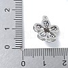 Rack Plating Brass Micro Pave Colorful Cubic Zirconia 5-Petal Flower Connector Charms KK-A234-068P-3
