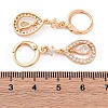 Brass Micro Pave Clear Cubic Zirconia Leverback Earrings EJEW-K300-59G-02-5