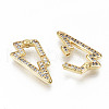 Brass Micro Pave Clear Cubic Zirconia Twister Clasps ZIRC-S067-122-NF-3