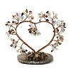 Chakra Natural Mixed Stone Chips Love Heart Tree Decorations DJEW-P017-B05-2