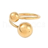 Ion Plating(IP) 304 Stainless Steel Round Open Cuff Ring for Women RJEW-C097-07G-2