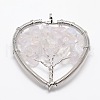 Tree of Life Opal Bead Brass Wire Wrapped Heart Big Pendants KK-L136-04B-NR-1