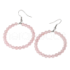 Fashionable Natural Rose QuartzHoop Earrings for Women KJ9273-6-1