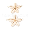 Natural Mixed Cowrie Shell Connector Charms PALLOY-JF03858-02-1