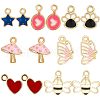 CREATCABIN 14Pcs 7 Style Brass Enamel Pendants FIND-CN0001-26-1