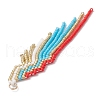 Glass Seed Beaded Tassels Pendants PALLOY-MZ00659-01-4