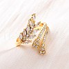 Brass Micro Pave Clear Cubic Zirconia Finger Rings for Women RJEW-U047-09G-1
