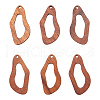 20Pcs Walnut Wood Hollow out Pendants WOOD-CJ0001-22-4