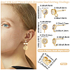 Beebeecraft 12Pcs 3 Style Flat Round Brass Micro Clear Cubic Zirconia Stud Earring Findings KK-BBC0012-71-2