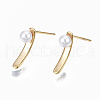 Brass Stud Earring Findings KK-S356-133G-NF-1